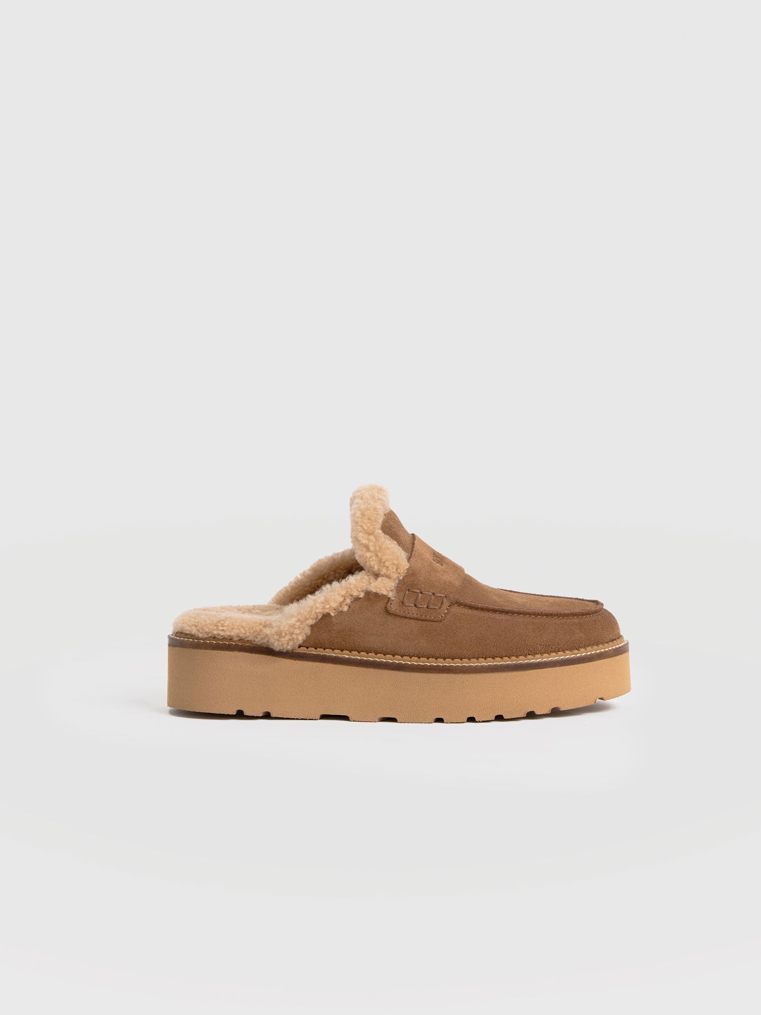 Sloane Shearling Clog - Camel