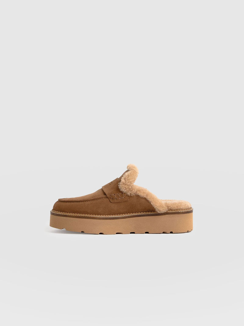 Sloane Shearling Clog - Camel