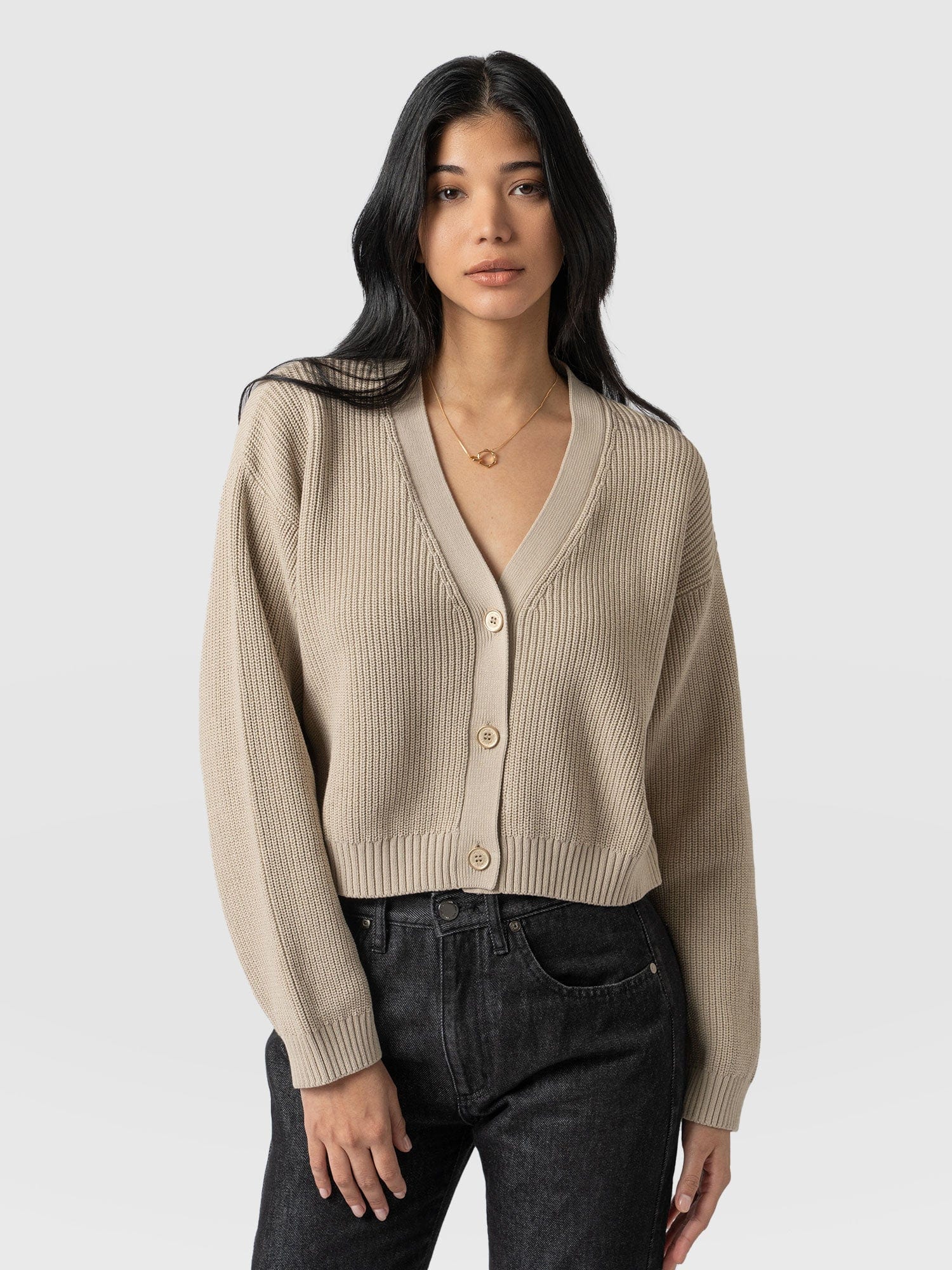 Beige hot sale cardigan short