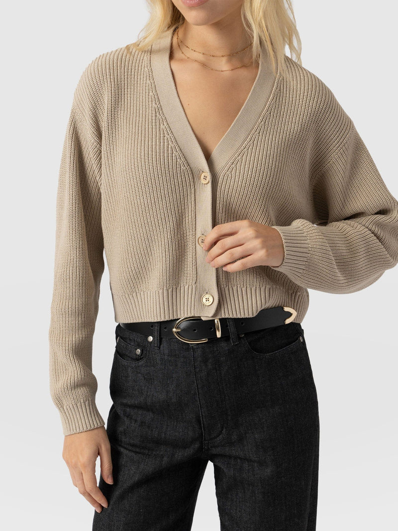 Soho Crop Cardigan - Beige