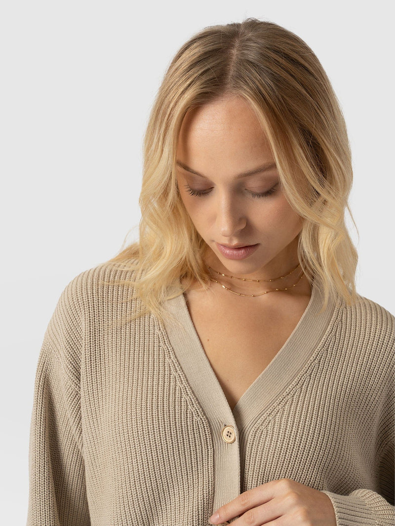 Soho Crop Cardigan - Beige