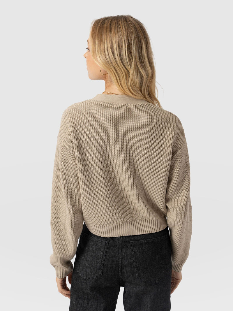 Soho Crop Cardigan - Beige