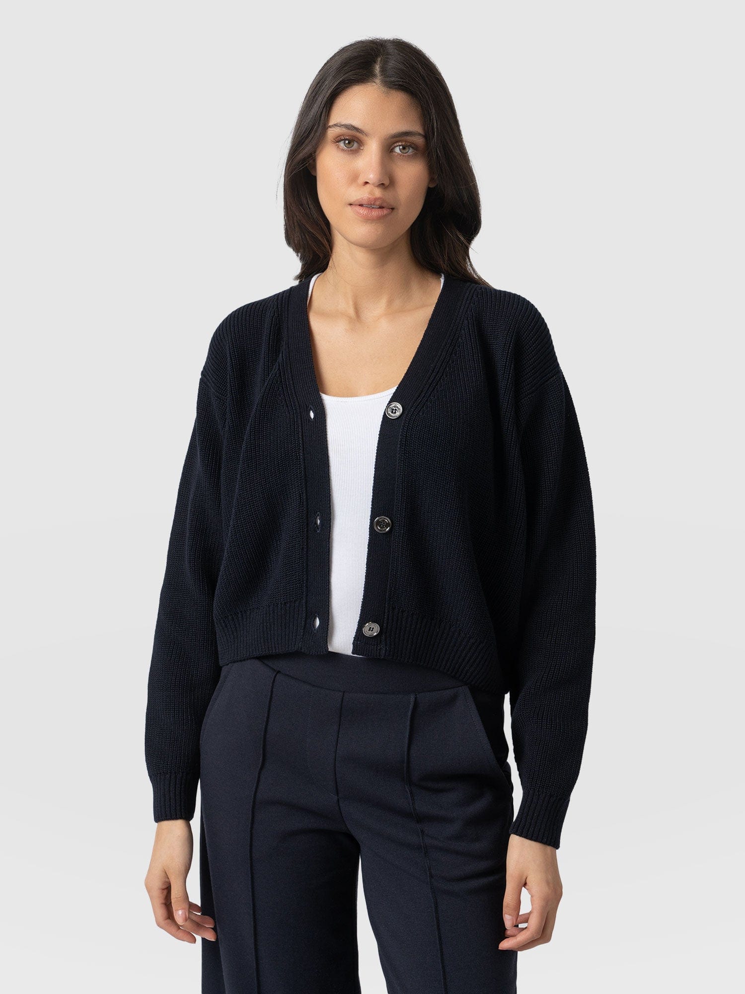 Soho Crop Cardigan - Navy