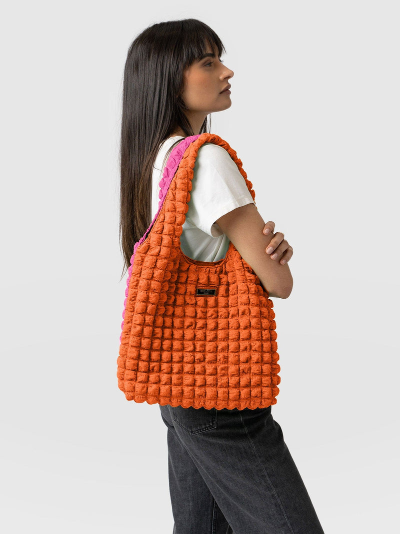 Soho Shoulder Tote Bag - Orange/Pink