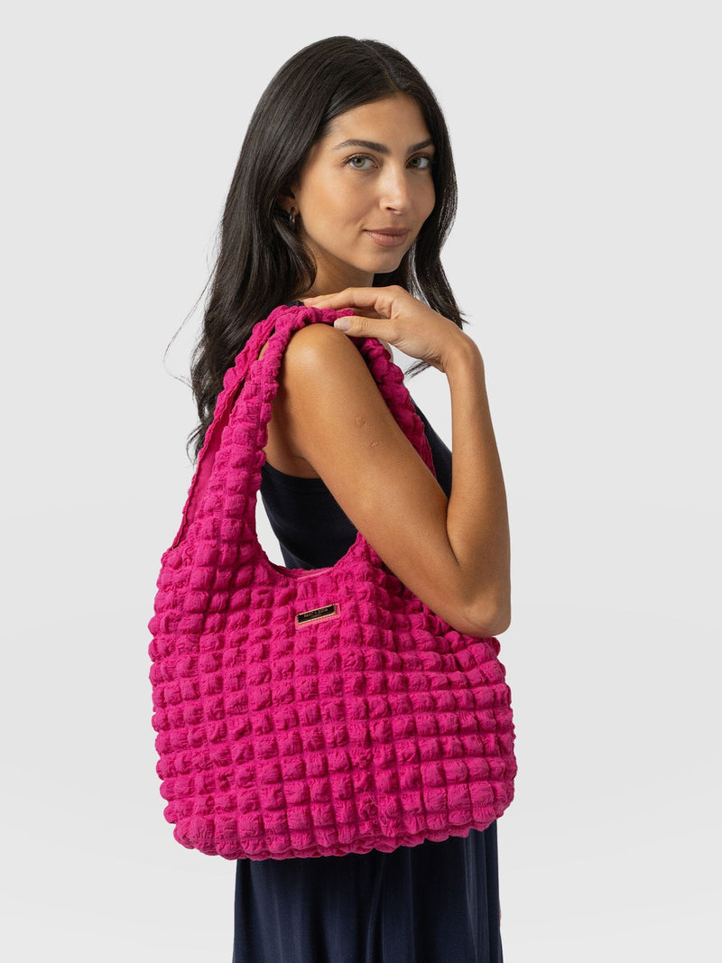 Soho Shoulder Tote Bag - Fuchsia Pink