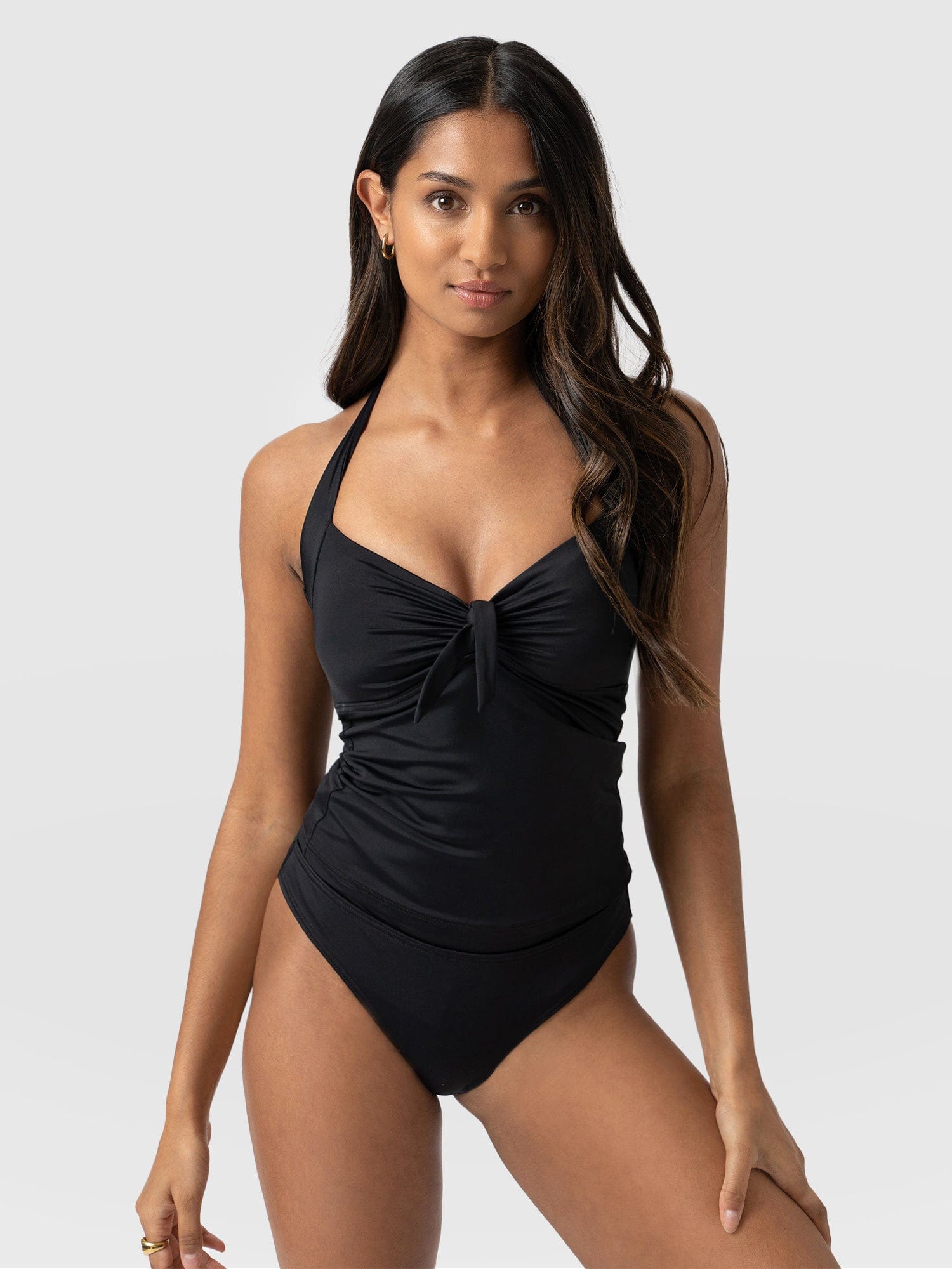 Sol Tankini Top Black - Women's Swimwear | Saint + Sofia® UK