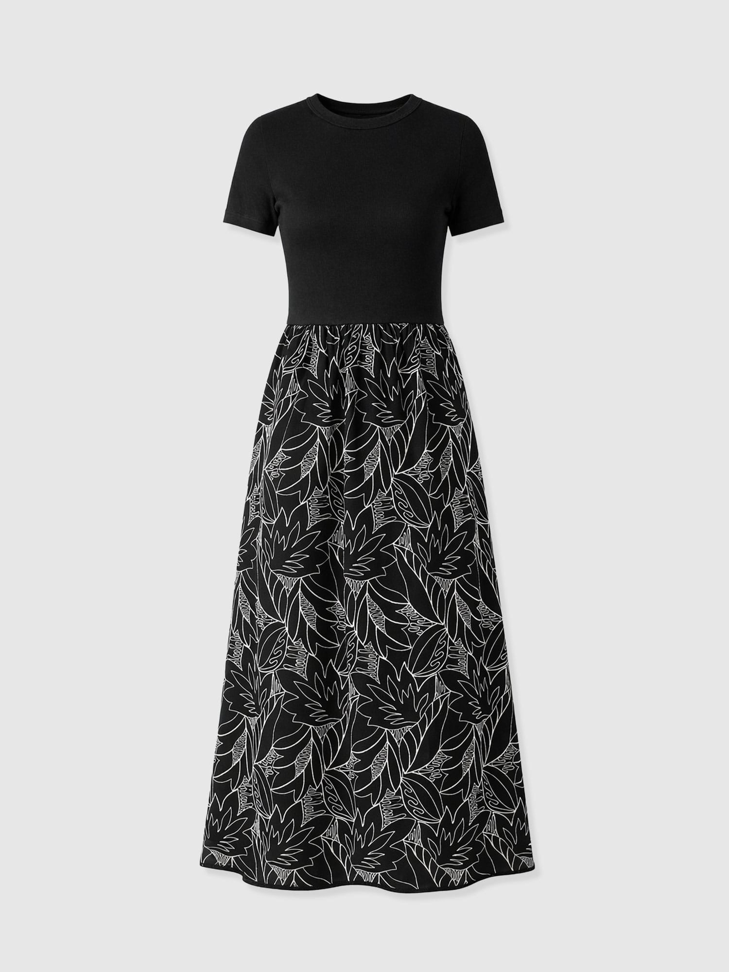 Sophia Contrast Dress - Black Embroidered - Women's Dresses | Saint + Sofia® UK