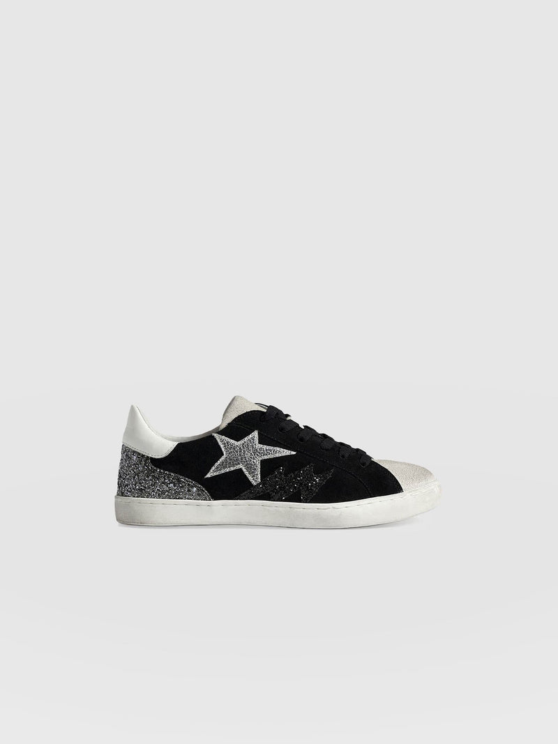 Spitalfields Trainers Black Suede - Women's Trainers | Saint + Sofia® UK