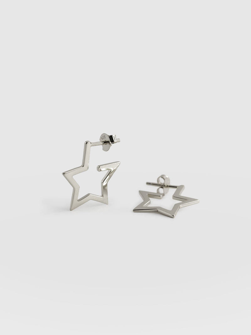 Star Earrings - Silver