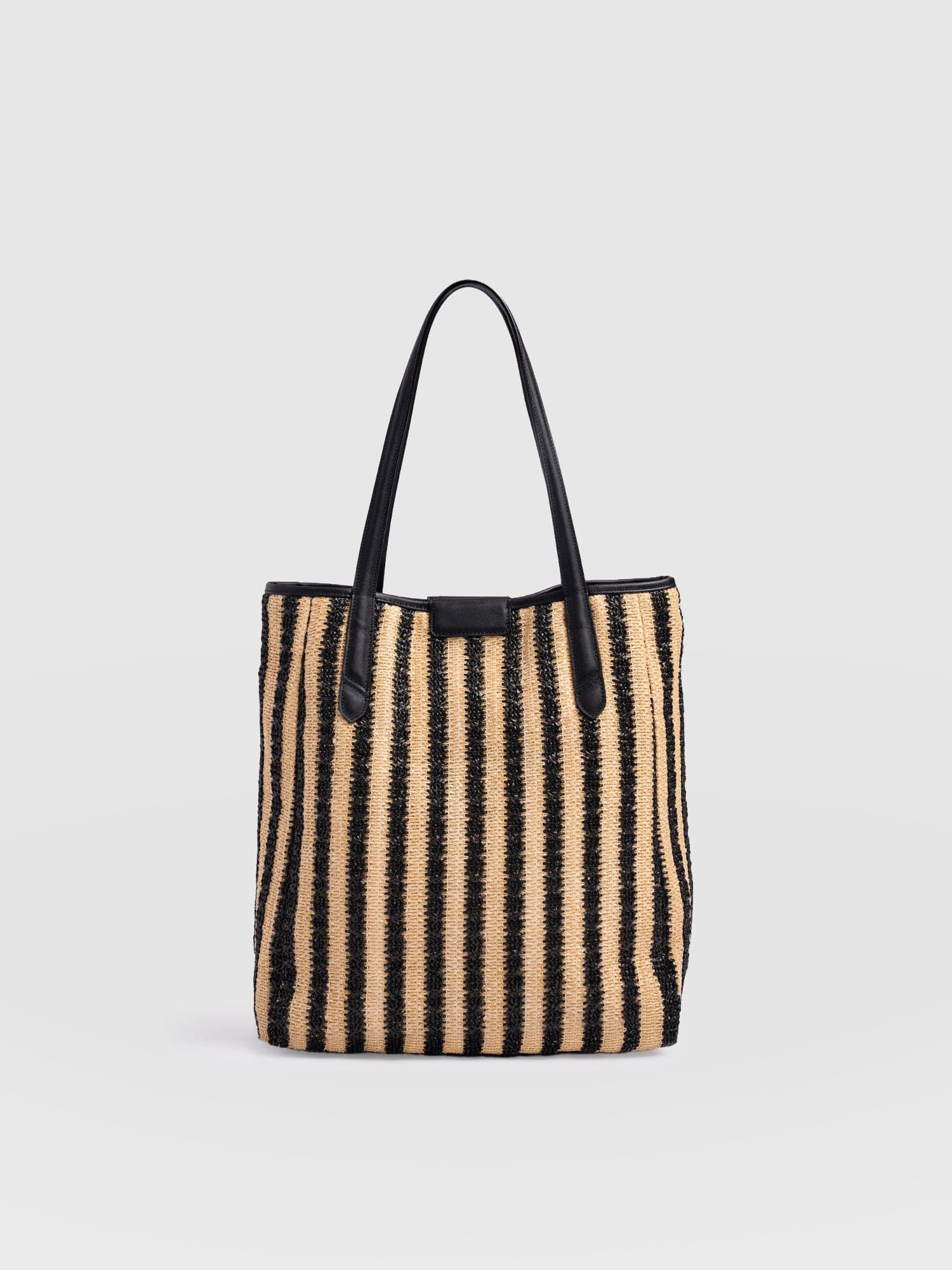 Stella Shopper Bag - Black Raffia