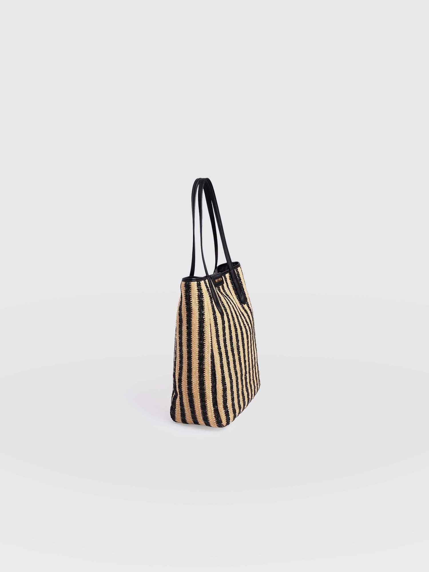 Stella Shopper Bag - Black Raffia - Women's Handbags | Saint + Sofia® UK