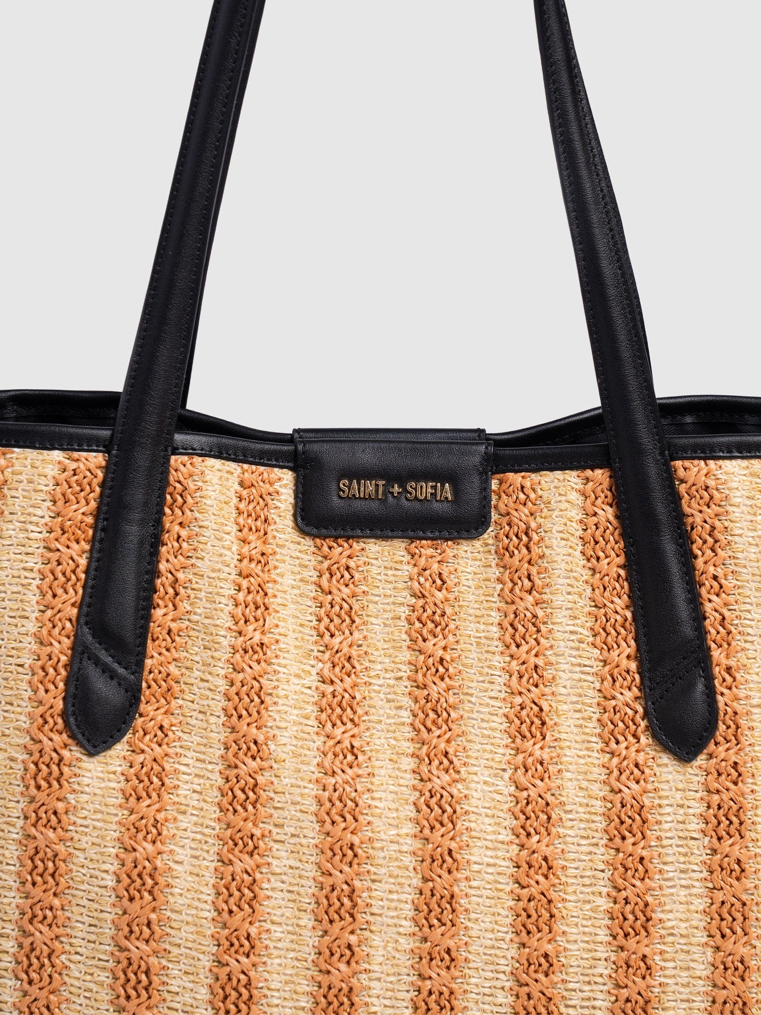 Stella Shopper Bag - Orange Raffia - Women's Handbags | Saint + Sofia® UK