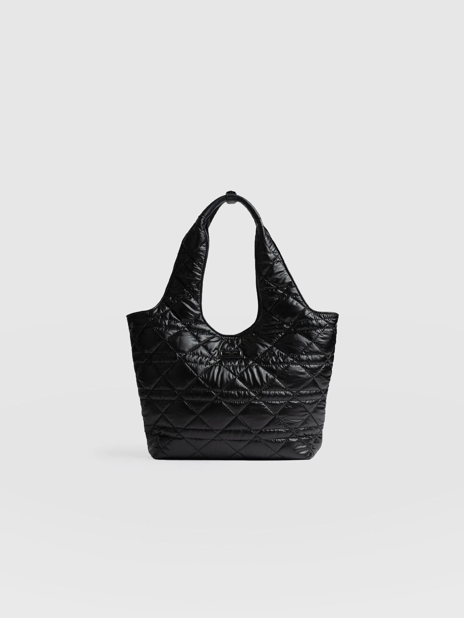 Stella Shoulder Tote Bag - Gloss Black