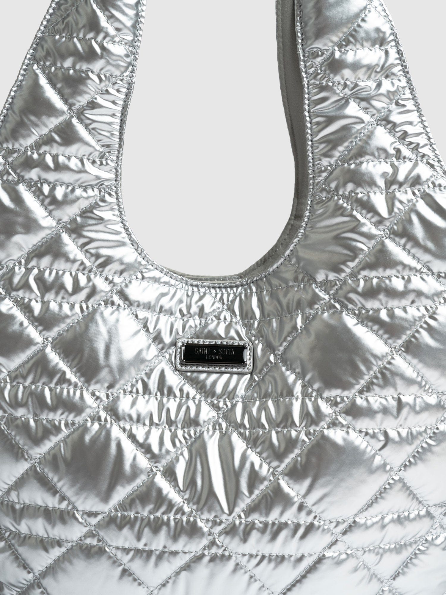 Silver on sale quilted bag