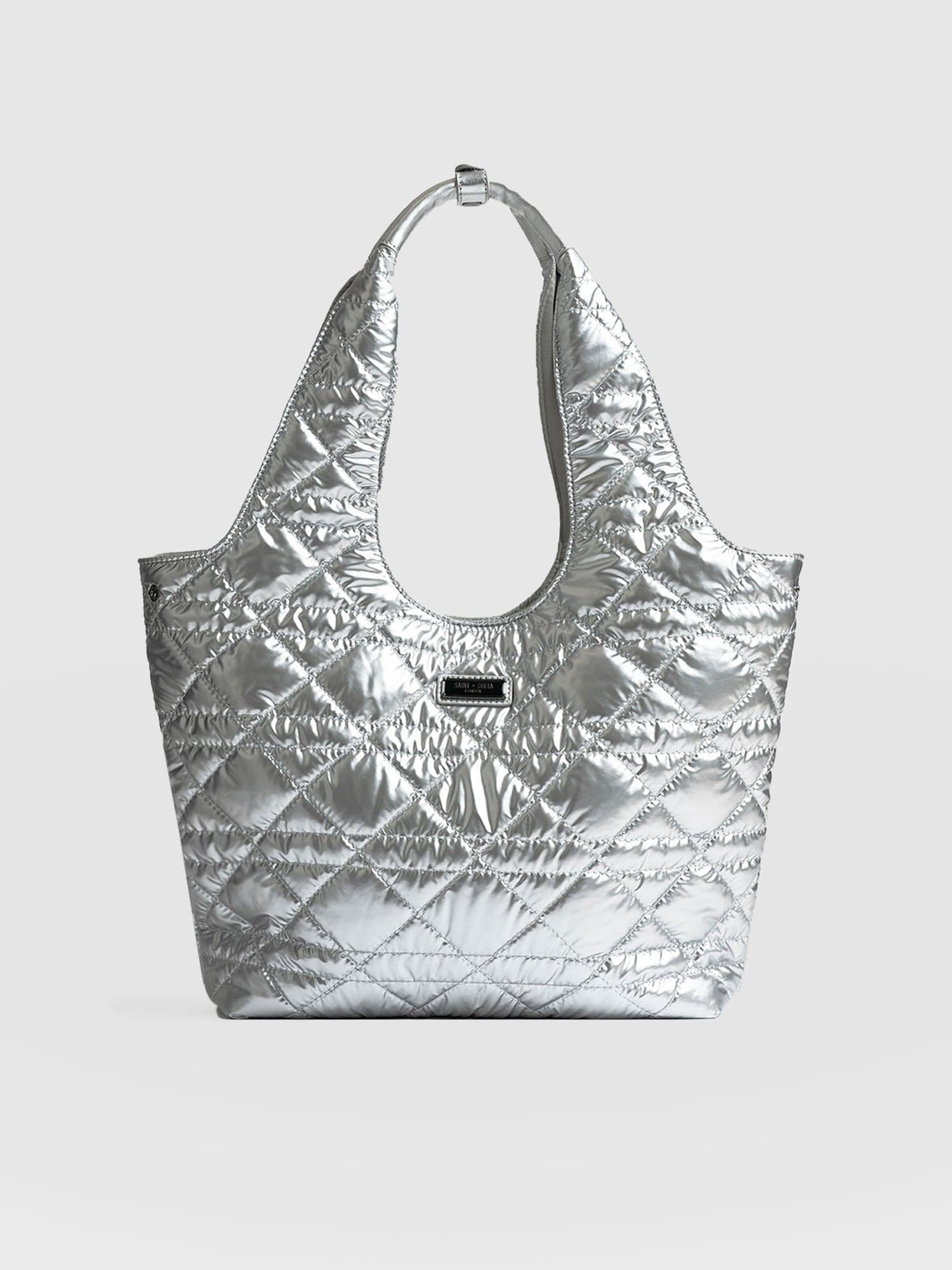 Stella Shoulder Tote Bag - Silver