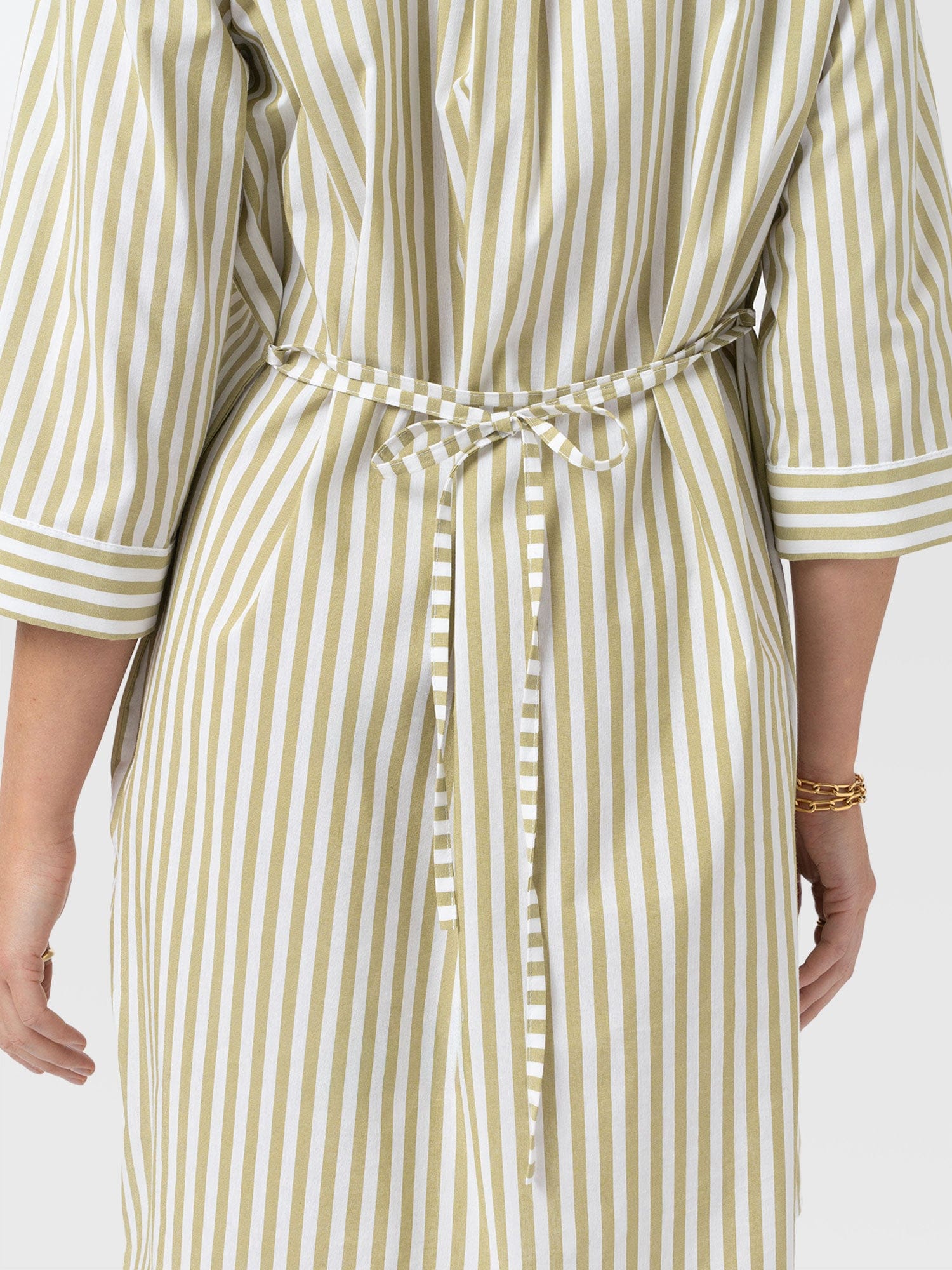 Stevie Shirt Dress - Green Stripe - Women's Dresses | Saint and Sofia® UK
