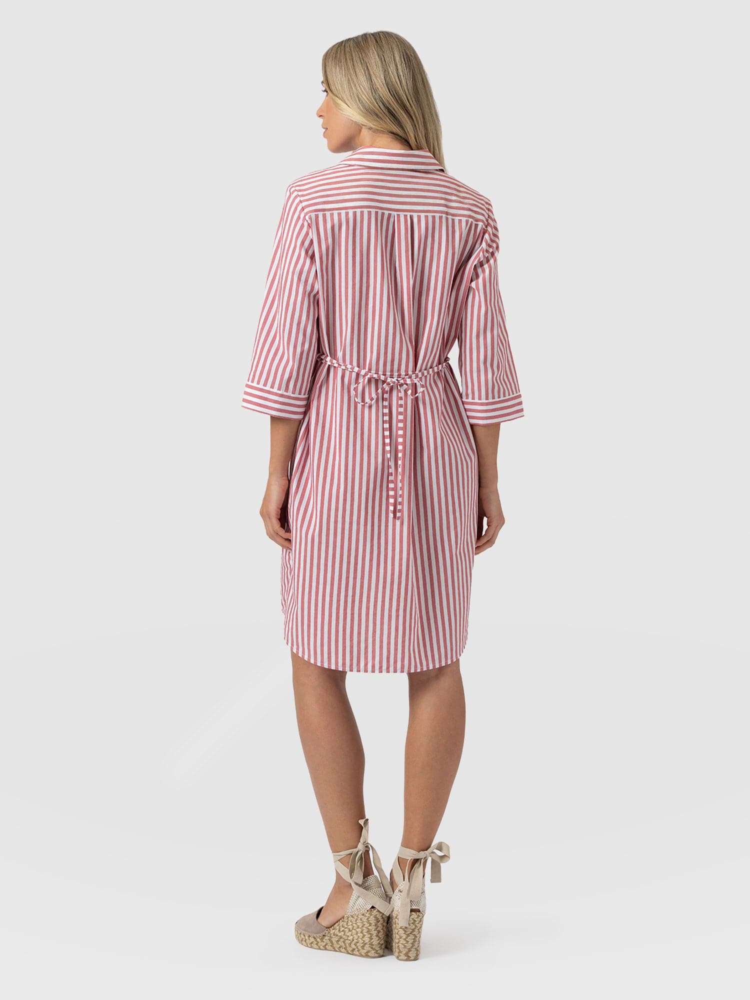 Stevie Shirt Dress - Red Stripe