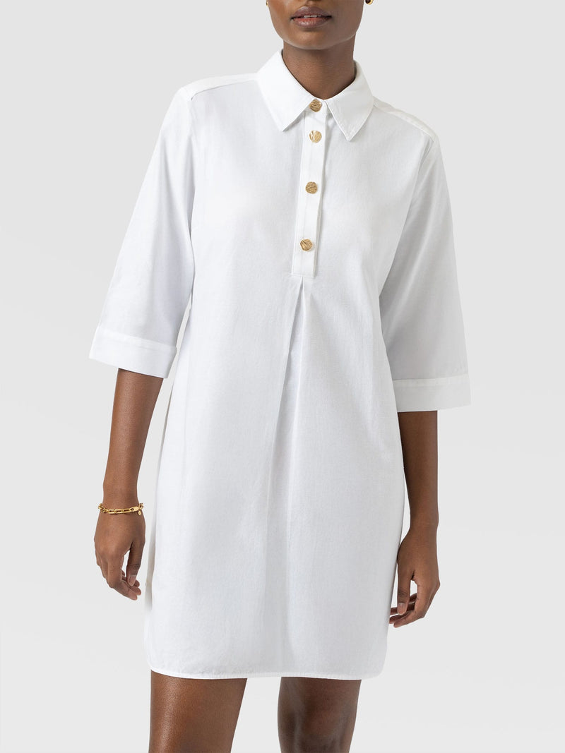 Stevie Shirt Dress - White - Women's Dresses | Saint + Sofia® UK