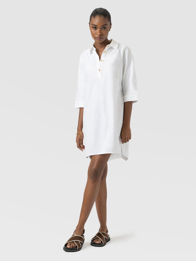 Stevie Shirt Dress - White - Women's Dresses | Saint + Sofia® UK