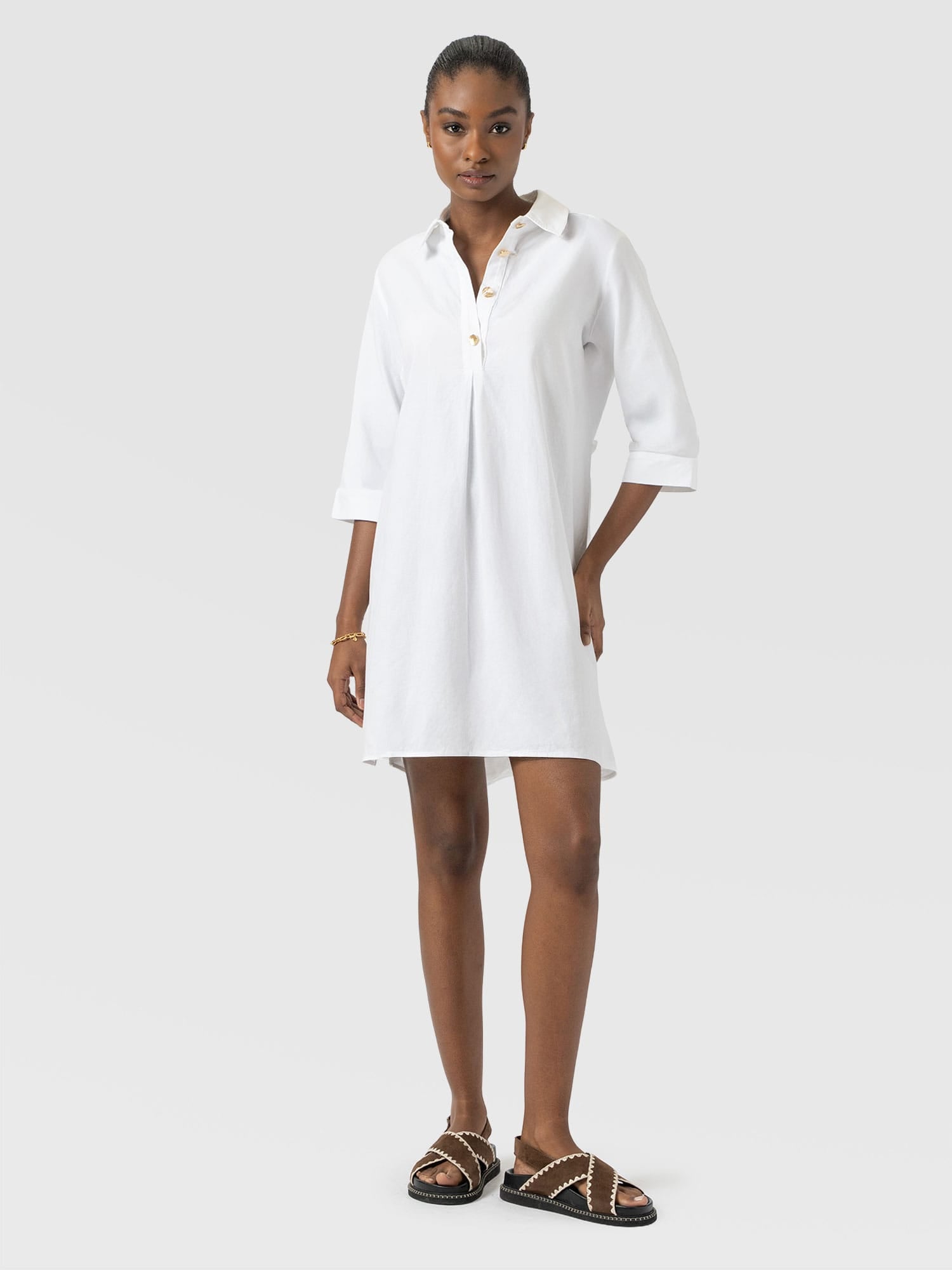 Stevie Shirt Dress - White - Women's Dresses | Saint + Sofia® UK