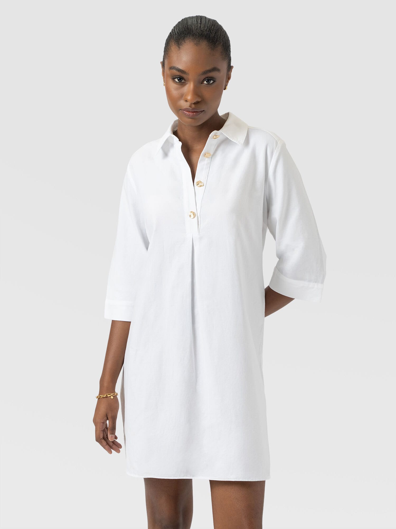Stevie Shirt Dress - White