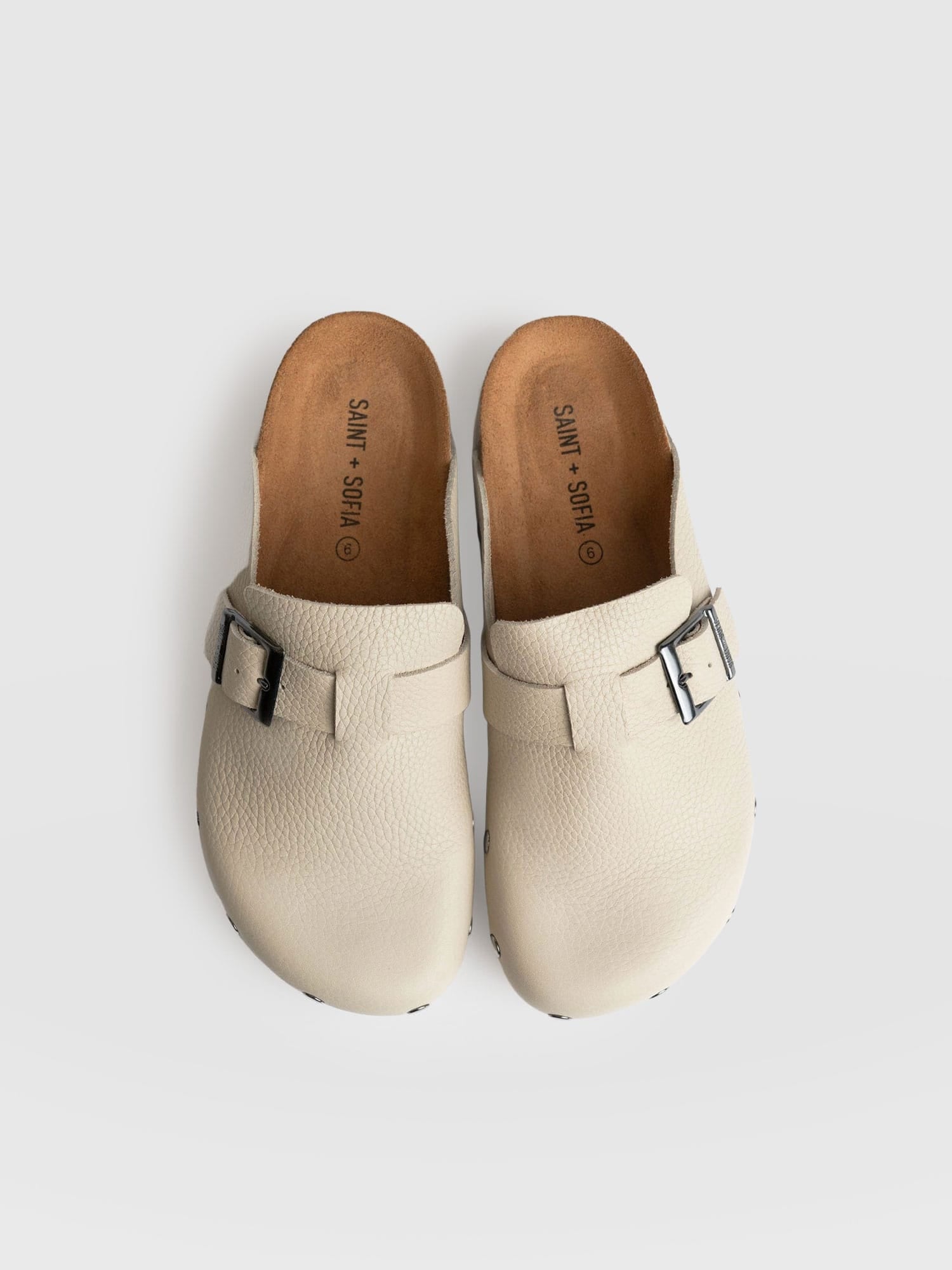 Studded Clogs - Cream