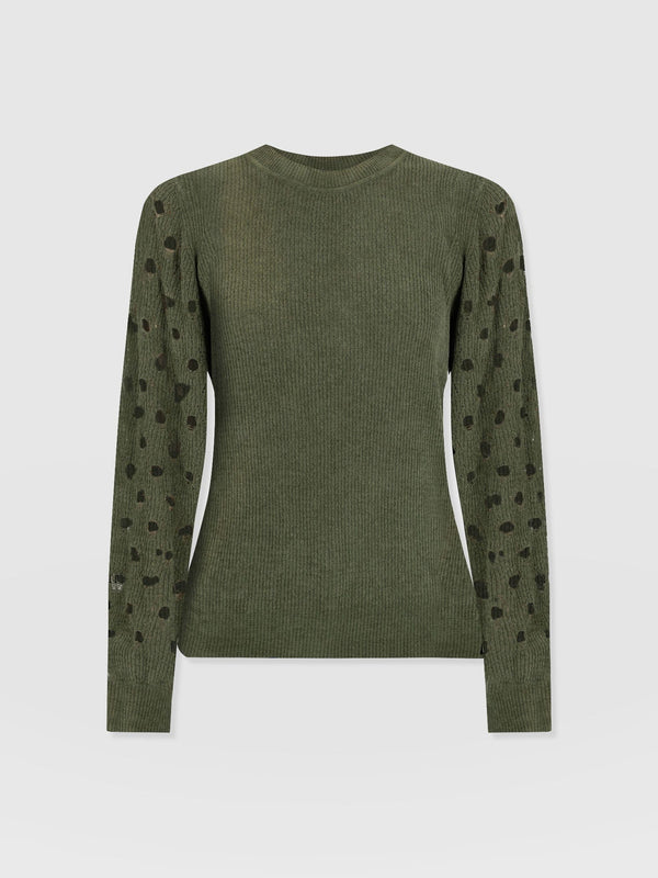 Suki Lace Hole Knit - Green