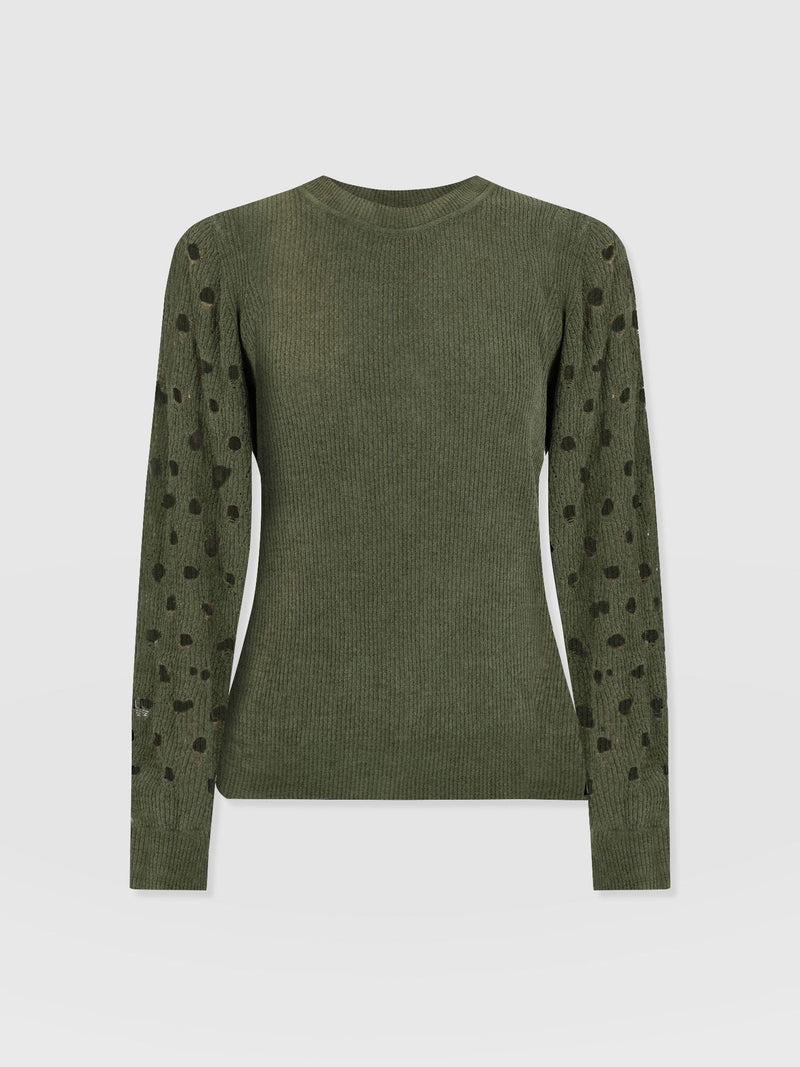 Suki Lace Hole Knit - Green