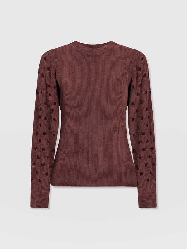 Suki Lace Hole Knit - Mauve