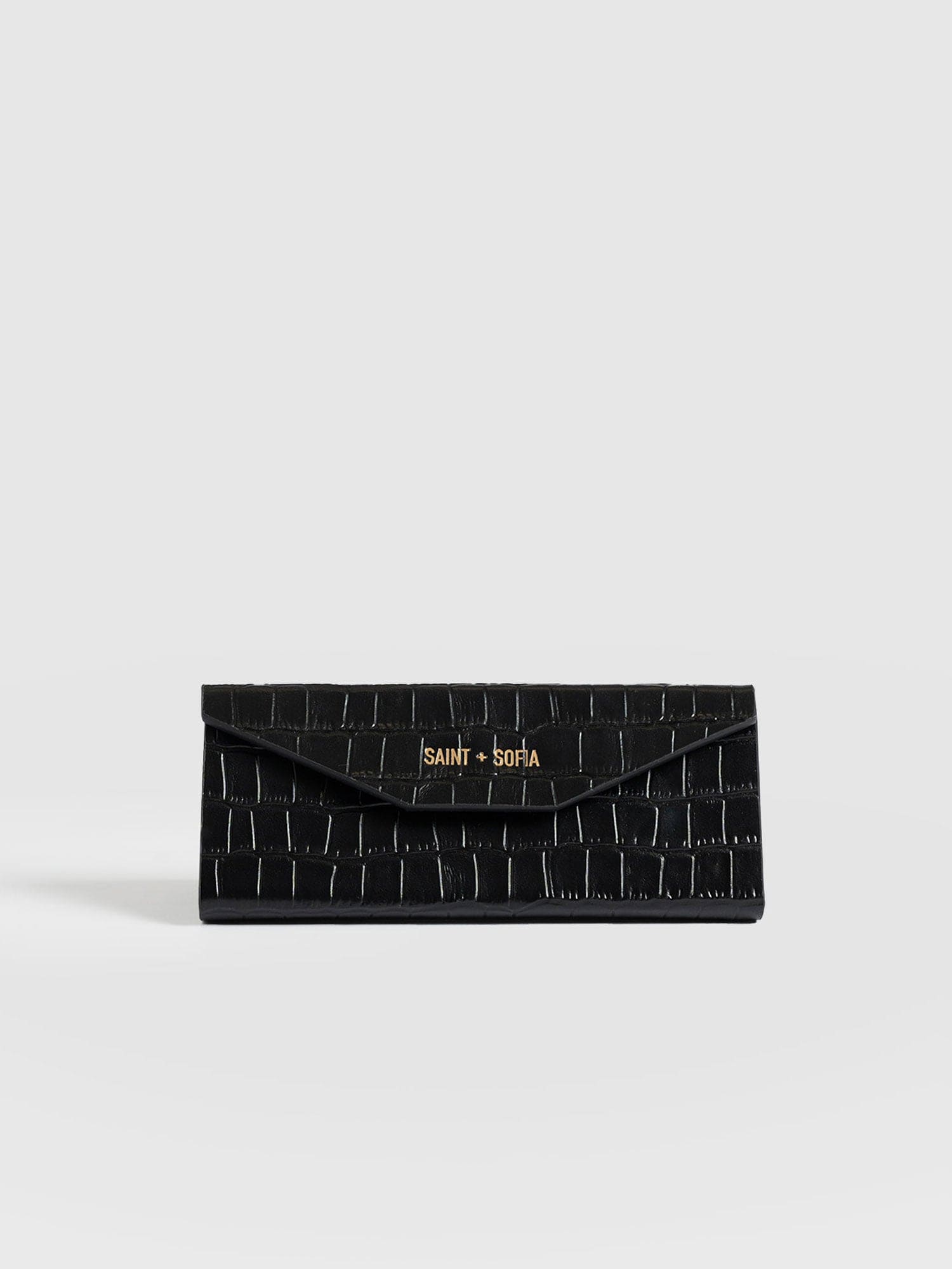 Sunglasses Case Black Croc - Women's Travel Accessories | Saint + Sofia® UK