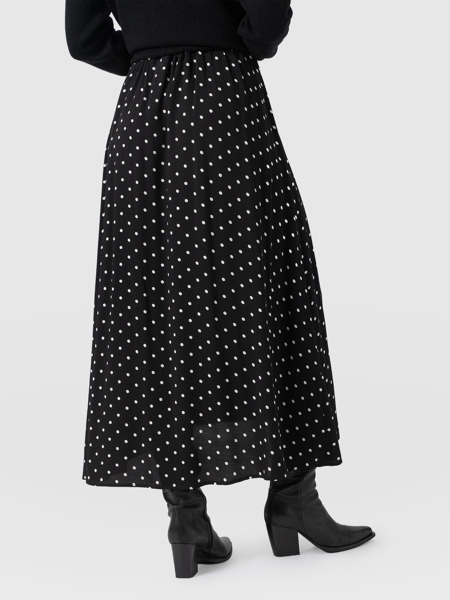 Sutton Skirt - Black Polka Dot