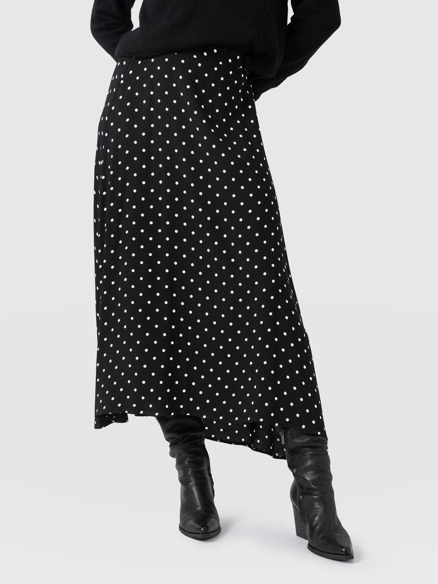 Sutton Skirt - Black Polka Dot