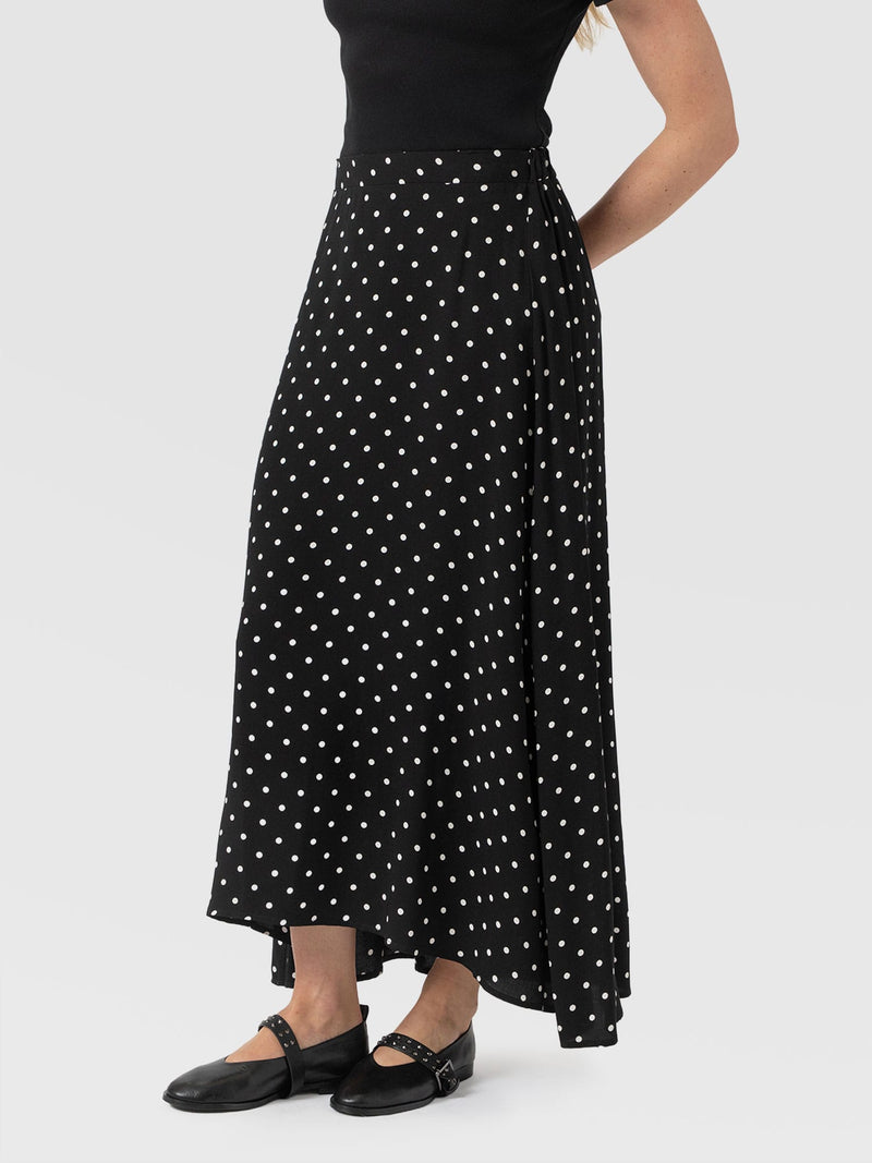 Sutton Skirt - Black Polka Dot - Women's Skirts | Saint + Sofia® UK
