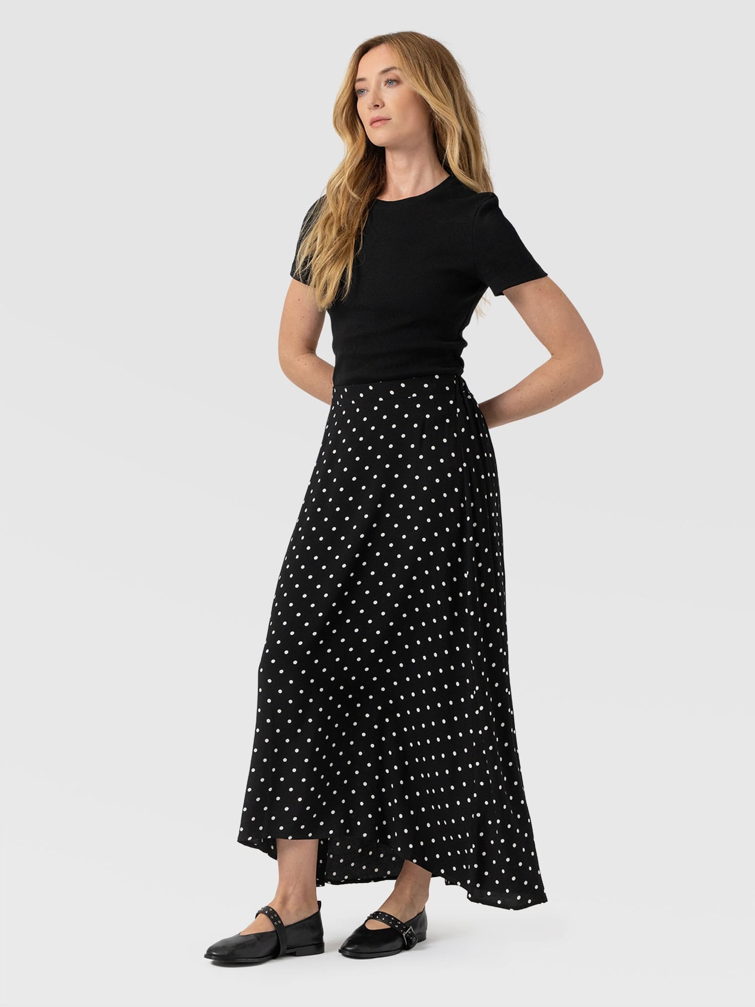 Sutton Skirt - Black Polka Dot - Women's Skirts | Saint + Sofia® UK