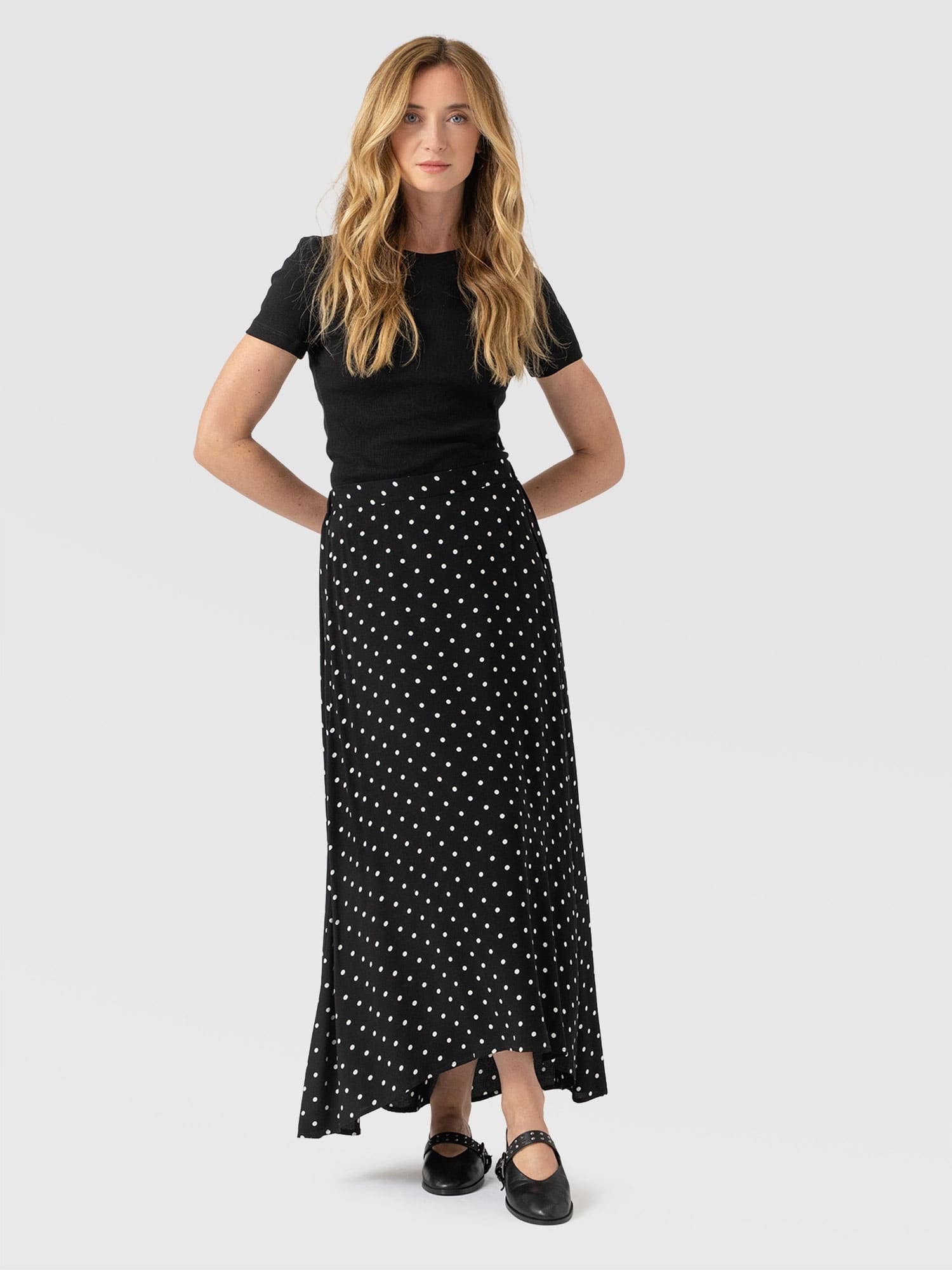 Sutton Skirt - Black Polka Dot - Women's Skirts | Saint + Sofia® UK