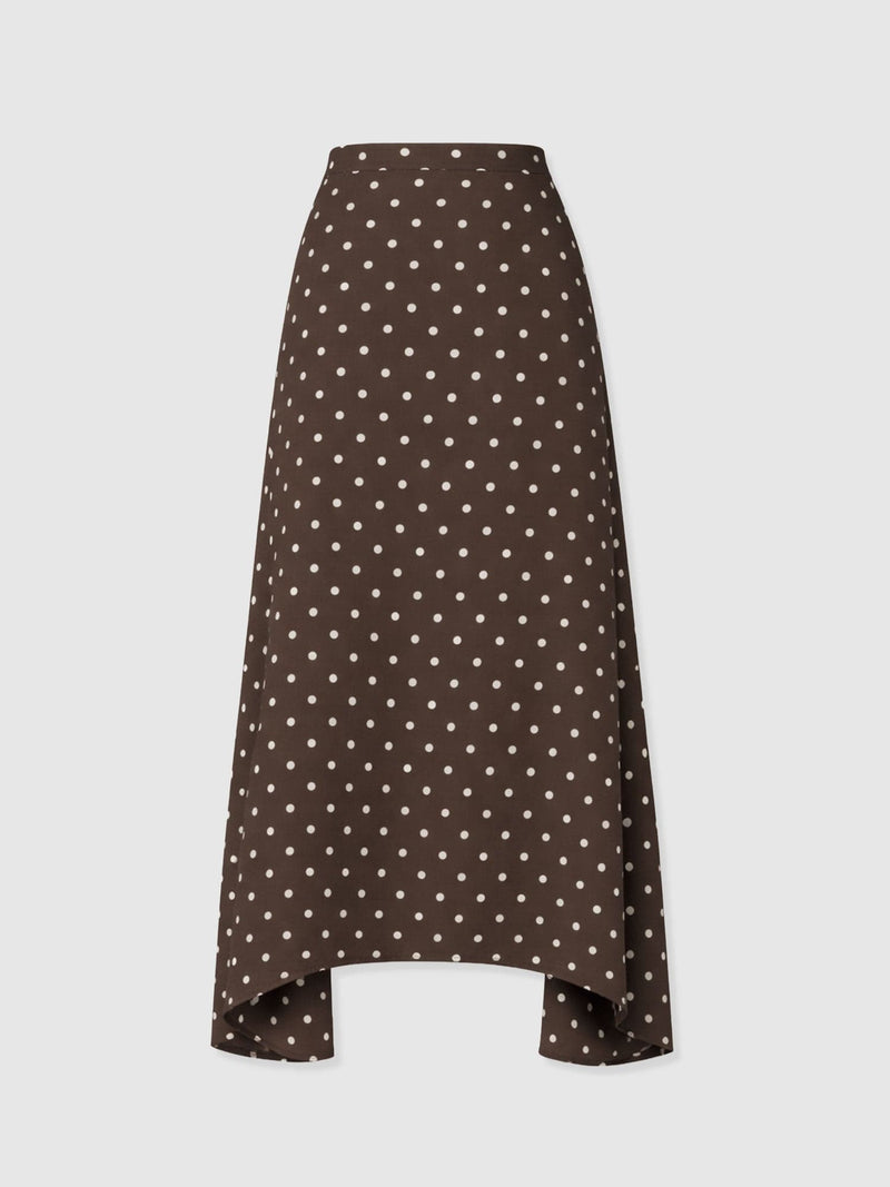 Sutton Skirt - Brown Polka Dot - Women's Skirts | Saint + Sofia® UK