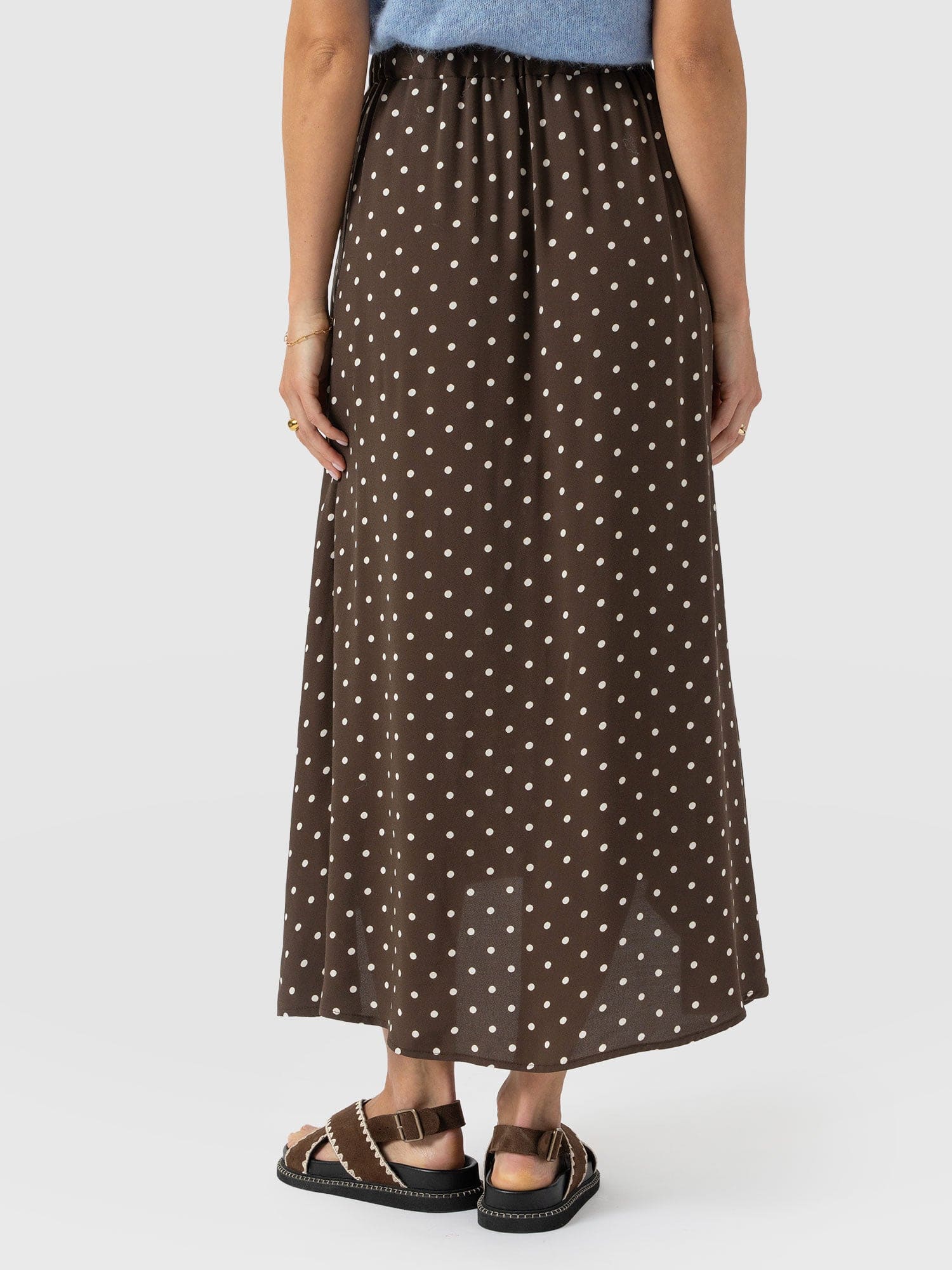 Sutton Skirt - Brown Polka Dot - Women's Skirts | Saint + Sofia® UK