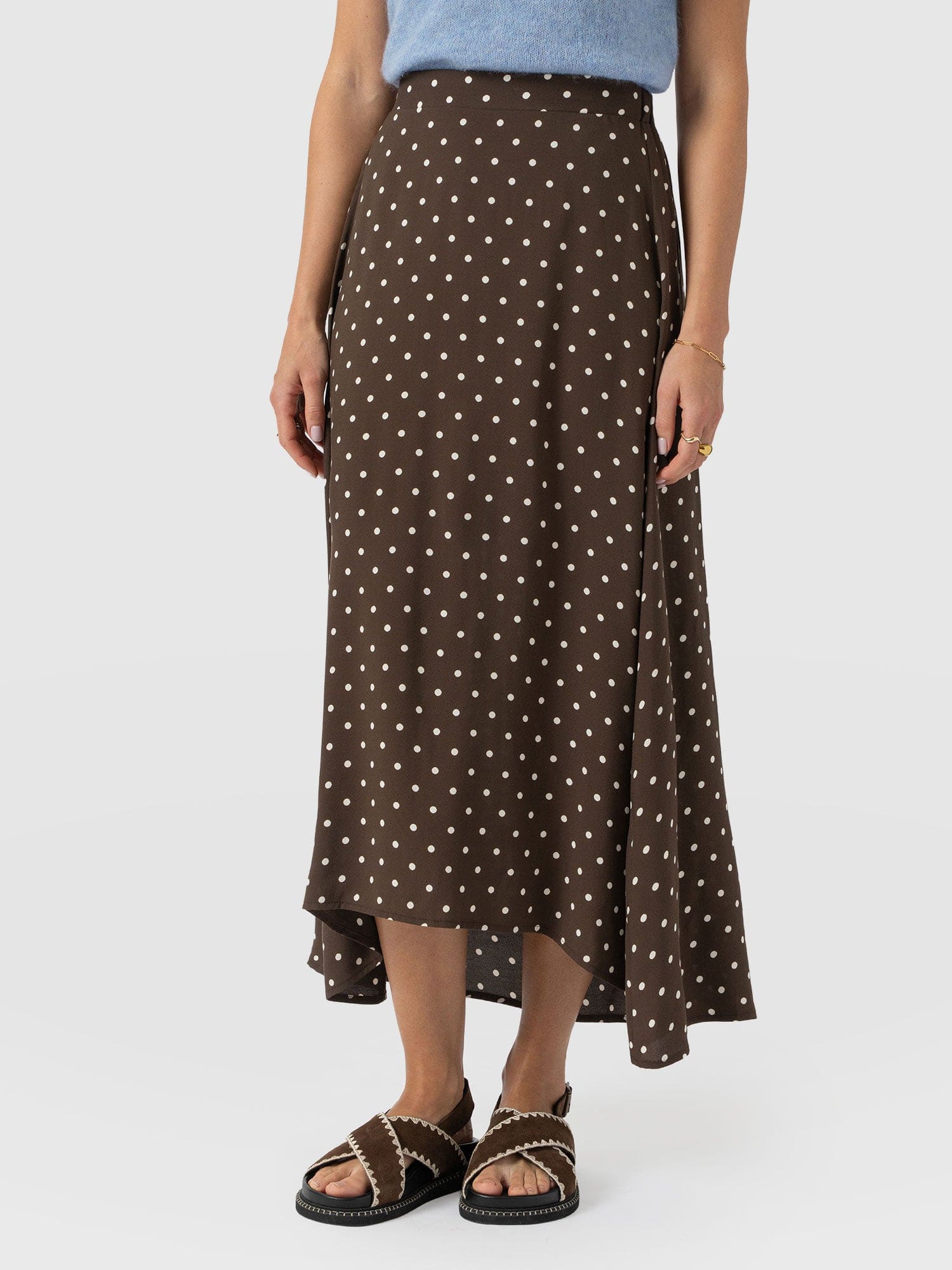 Sutton Skirt - Brown Polka Dot - Women's Skirts | Saint + Sofia® UK