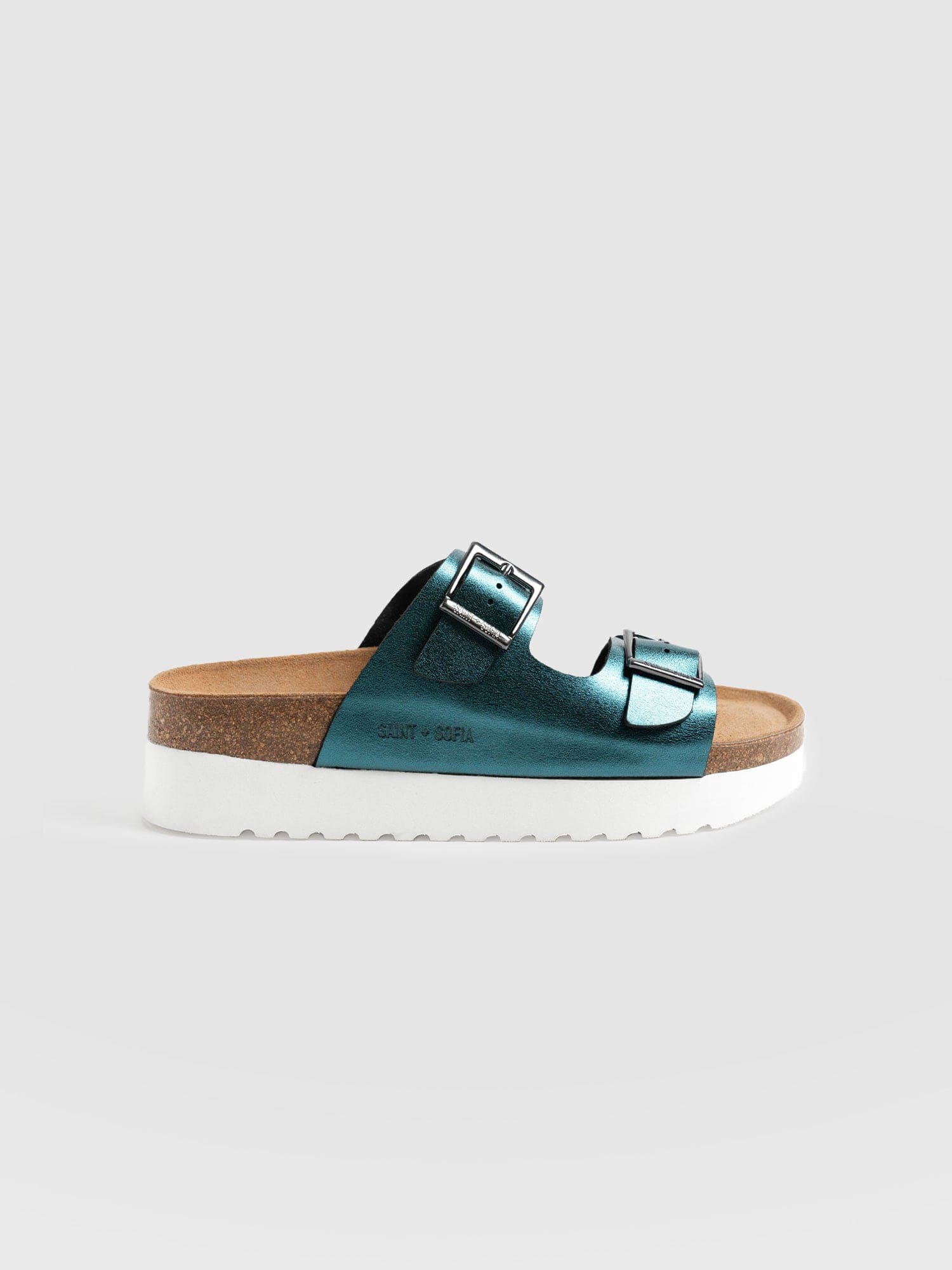 Sutton Slides - Metallic Turquoise