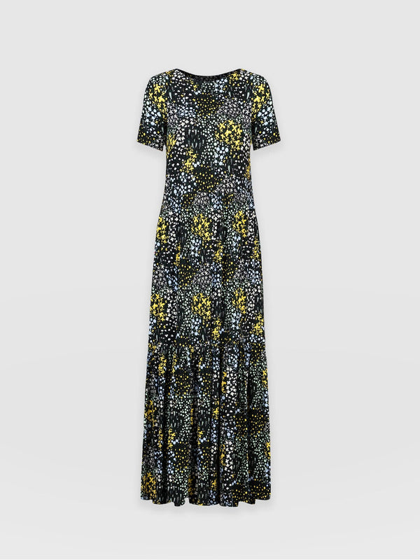 Greenwich Dress Short Sleeve - Blue Ditsy Floral