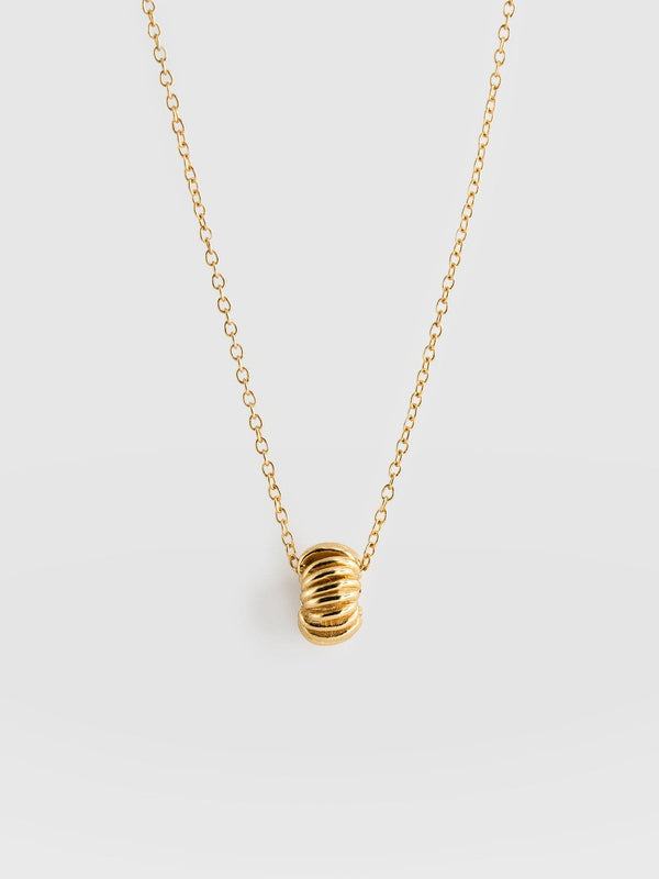 Swirl Charm Necklace - Gold