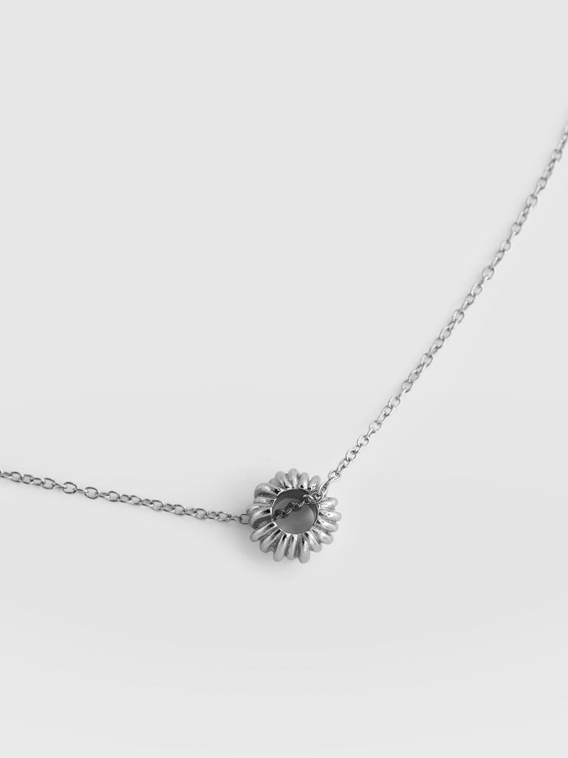 Swirl Charm Necklace - Silver