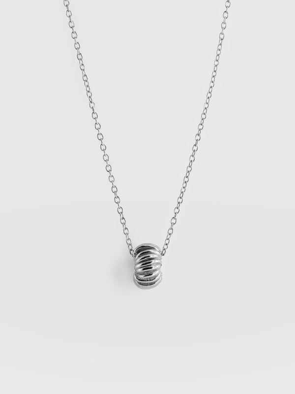 Swirl Charm Necklace - Silver