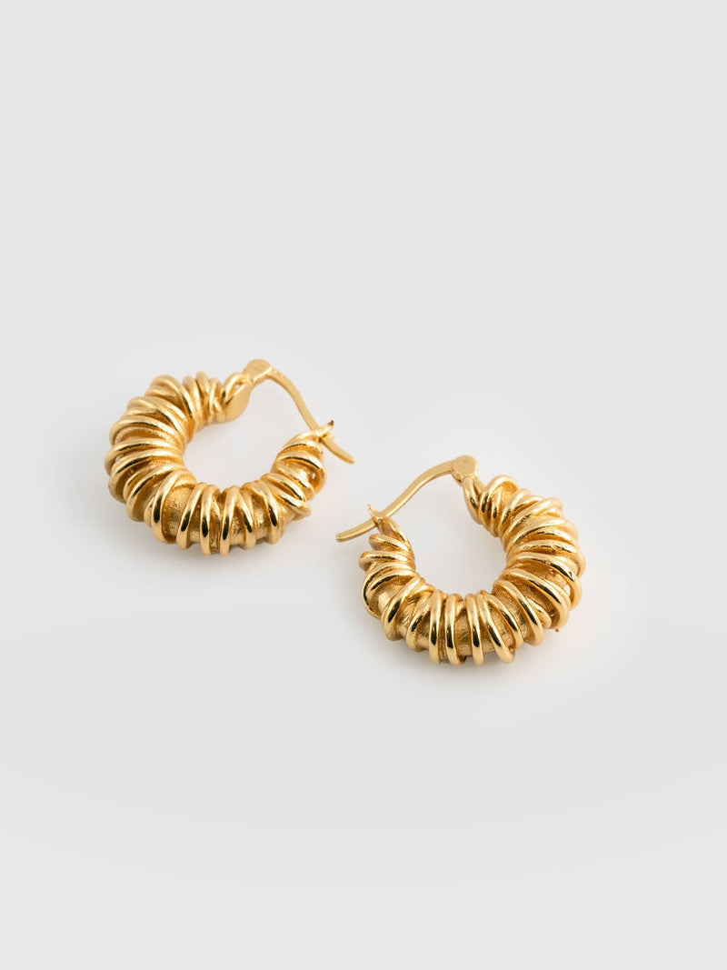 Swirl Hoop Earrings - Gold