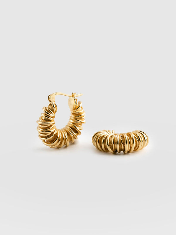 Swirl Hoop Earrings - Gold