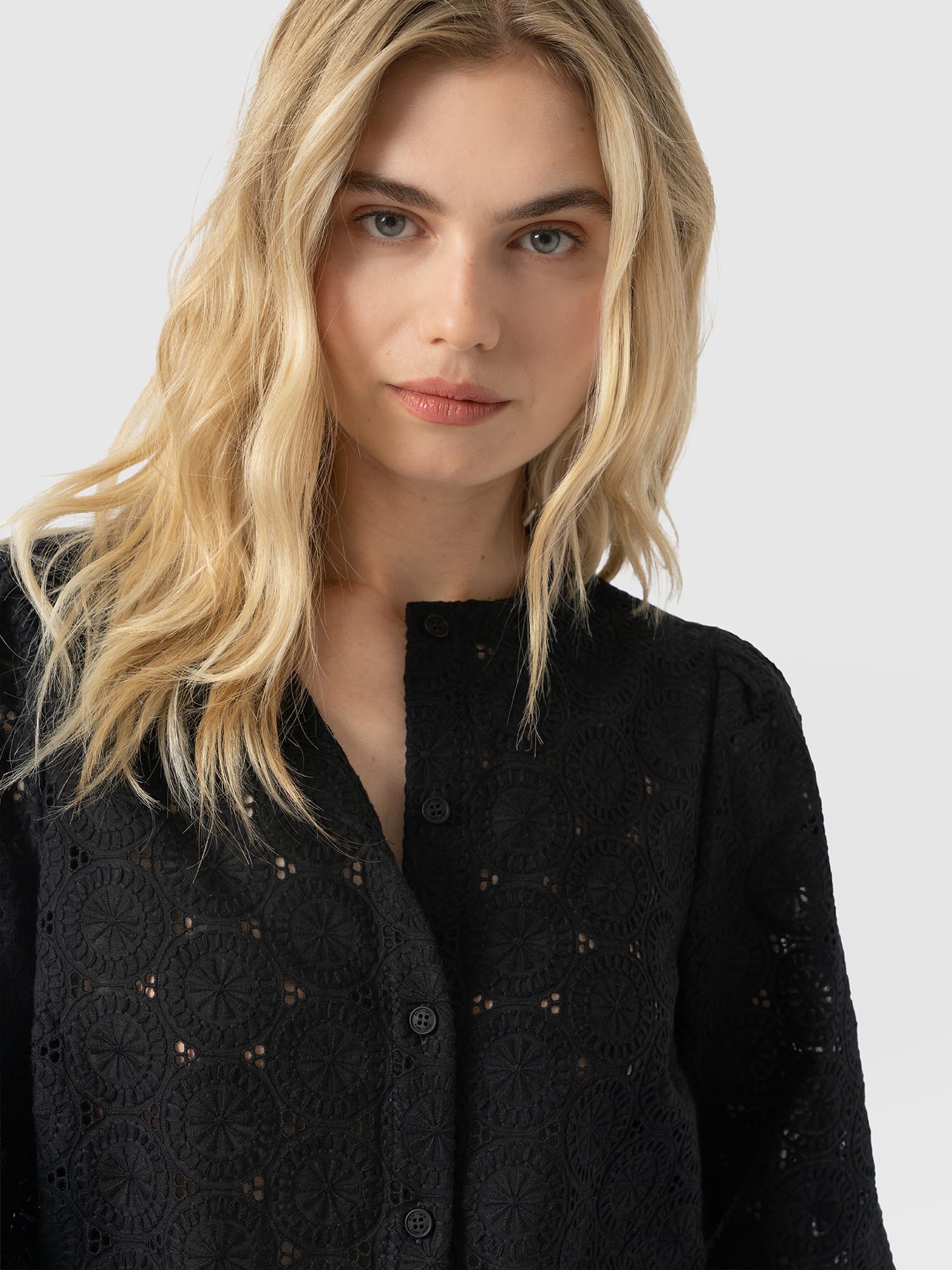 Tabitha Blouse - Black Broderie