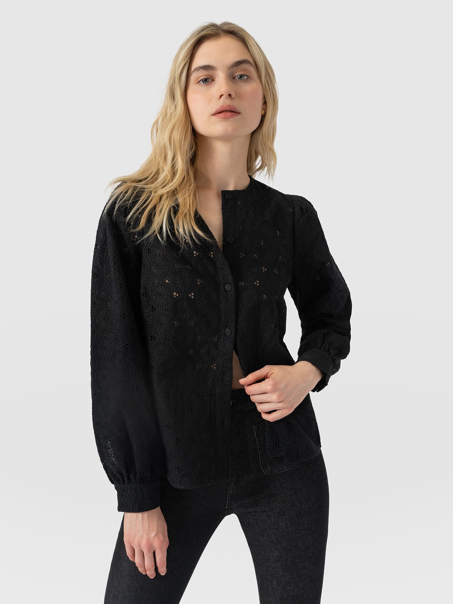 Tabitha Blouse - Black Broderie