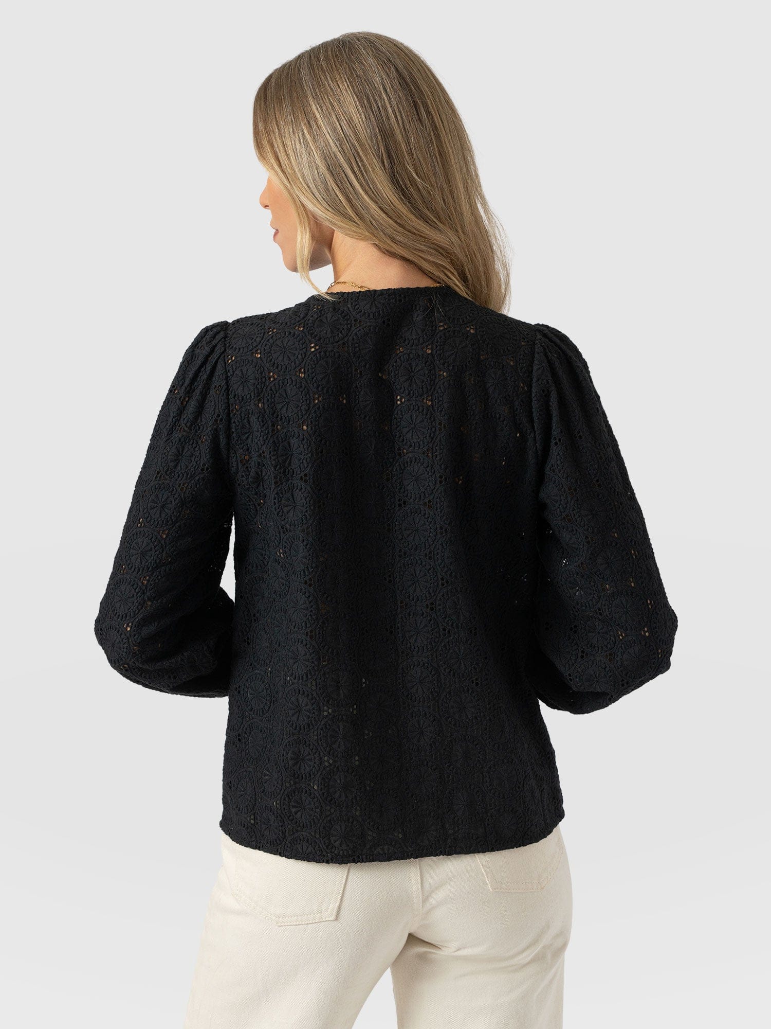 Tabitha Blouse - Black Broderie