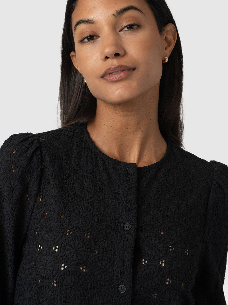 Tabitha Blouse - Black Broderie