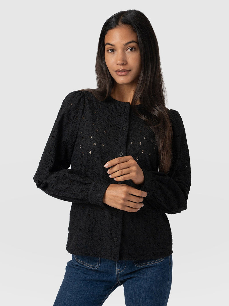 Tabitha Blouse - Black Broderie